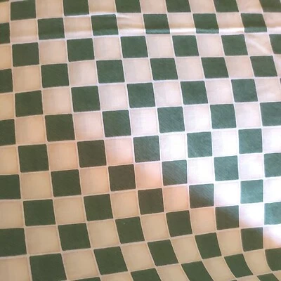 Vintage Sewing Fabric Debbie Mumm SSI Check Olive Green & Tan Cotton 1ydx45" - Image 1 of 4