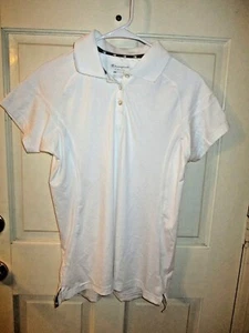 837B6 CHAMPION H515 Double Dry 3 Button Womens Collared Polo T-Shirt XL White - Picture 1 of 3