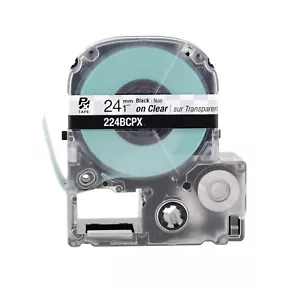 K-Sun/Epson 224BC cinta negra sobre transparente 1" 24 mm distribuidor autorizado Epson 224BCPX - Imagen 1 de 2