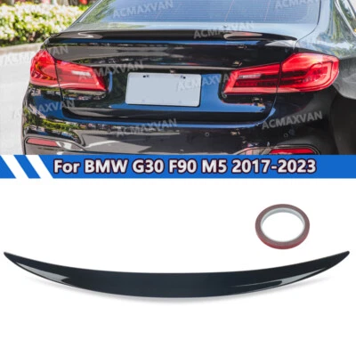 For BMW 5 Series G30 540i 530i 530e 2018-2022 Rear Spoiler Wing Lip Gloss Black - Изображение 1 из 4