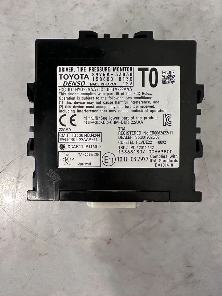 2018 LEXUS NX300 TIRE PRESSURE MONITOR CONTROL MODULE 8976A-33030 Foto 1 de 4