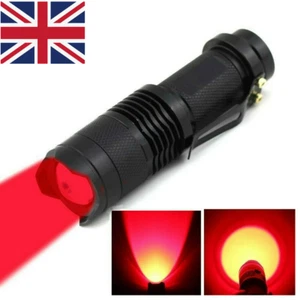 Red Light LED Flashlight 3-Modes Torch Lamp Astronomy Night Vision Camping Hot - Picture 1 of 12