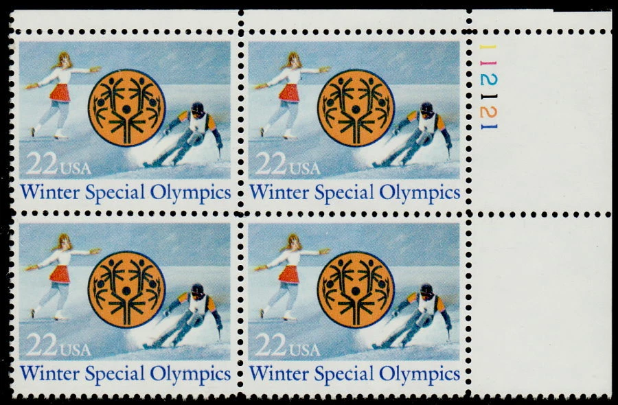 US #2142 22¢ Winter Special Olympics Plate Block MNH - Image 1 of 1
