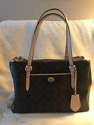 Coach signature,brown and tan.No.#G1381 – F26187  bag purse Great condition FIRM - Image 1 of 4