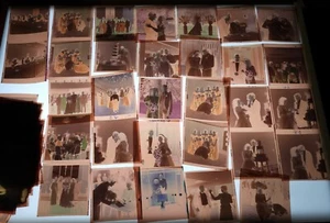 #34 Lot 99 Vtg COLOR Snapshot Photo NEGATIVES Family WEDDING Party Ceremony - Picture 1 of 17
