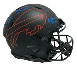 Jim Kelly Andre Reed Thurman Thomas Signed FS Authentic Eclipse Helmet w/HOF JSA - Picture 1 of 11