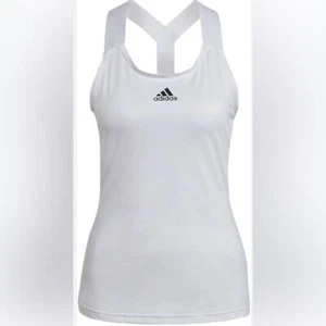 Adidas Y Tennis Tank top Aeroready athletic white black size medium - Picture 1 of 10
