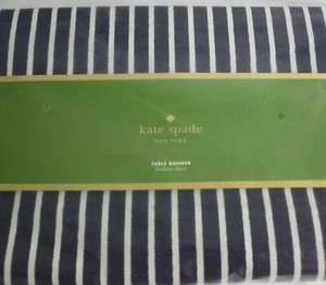 Kate Spade New York Table Runner French Navy Harbour Drive Striped Blue NIP - Picture 1 of 6