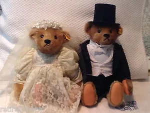 ❤1984 STEIFF MARGARET STRONG BRIDE & BRÄUTIGAM LT ED ID'S GROWLER 14 ZOLL ~ 0155/36-37 ❤ - Bild 1 von 6