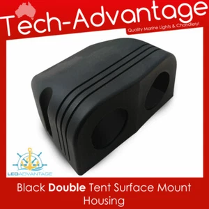 Carcasa de montaje en superficie negra caravana doble doble carpa para barco (traje 2 x medidores de 28 mm) - Imagen 1 de 2