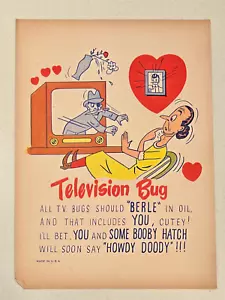 Vintage Valentine Mid-Century Vinegar Valentine 1950s TELEVISION BUG Berle Doody - Picture 1 of 3