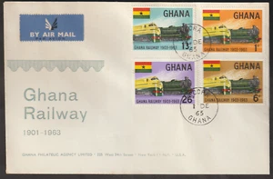 (CWF24)MALAYSIA GHANA 1965 GHANA RAILWAY TRAIN FDC - Picture 1 of 2