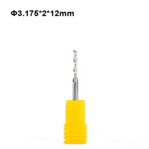 5pc SHK 3.175mm 1/8" Spiral DOWN Cut Two Flute Carbide Cutter CNC Cutters 2x12mm - Picture 1 of 5