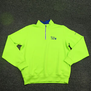 Fairway & Greene Shirt Adult Medium Neon Yellow 1/4 Zip Long Sleeve Breathable