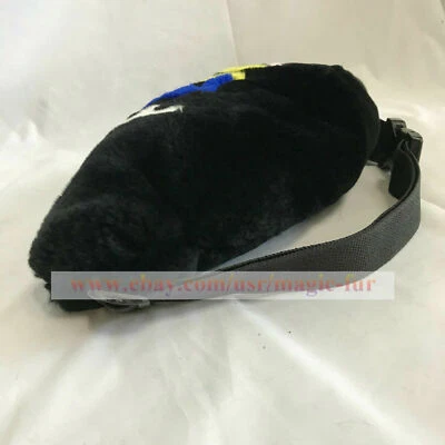 Bolso de cintura de piel de conejo Rex real Bolso de cinturón Bolsa con cremallera Paquete OEM Símbolo Logo Gratis Foto 1 de 4