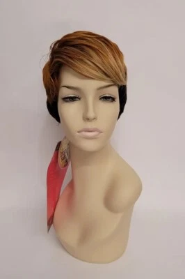 SEXY PRO CUT SHORT WIG SUNSET ORANGE - NEW BORN FREE PREMIUM SYNTHETIC #3323 - Image 1 of 4