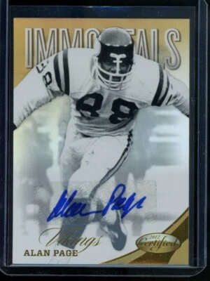 2012 Certified Immortals Mirror Gold Autograph 18/25 Alan Page #151 HOF Vikings - Image 1 of 2