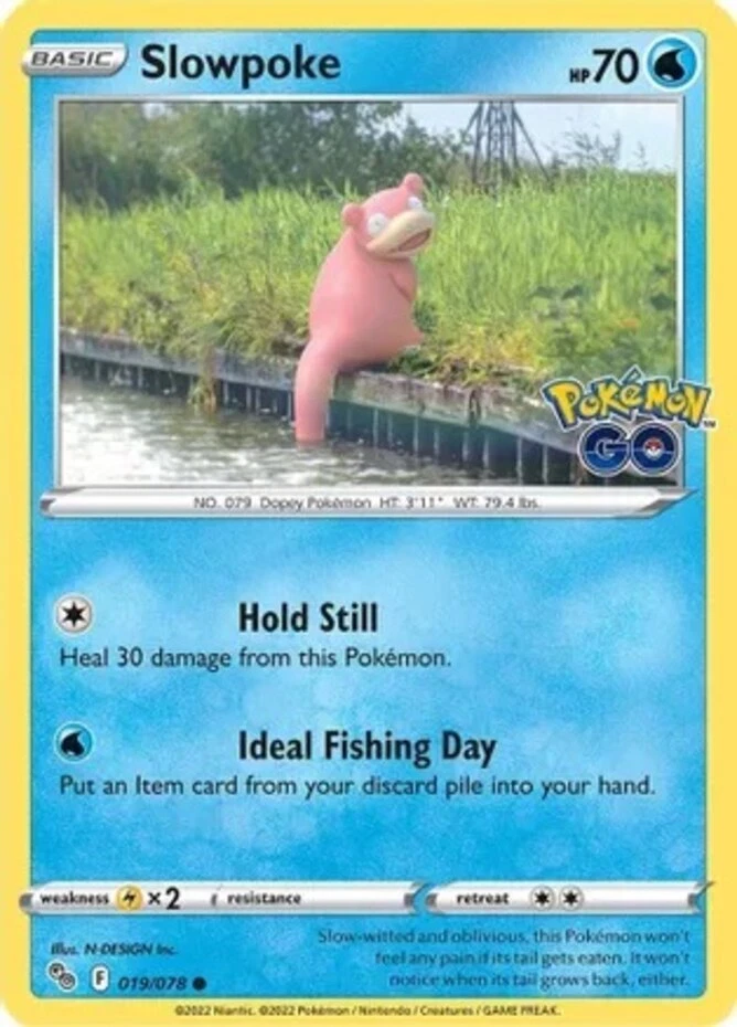 Pokemon Slowpoke - 019/078 - Common - Reverse Holo NM-Mint Pokemon Go - Image 1 of 1