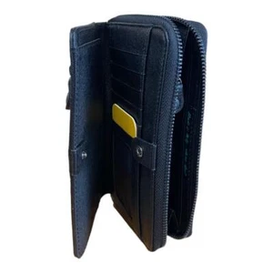 GABS PORTAFOGLI DONNA A VENTAGLIO in PELLE CHIUSO CON ZIP 5 CARD black GMONEY19 - Imagen 1 de 8