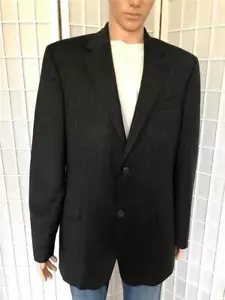 Men's Geoffrey Beene 44L Ink Gray Pin Stripe 100% Worsted Wool Business Blazer - Picture 1 of 9