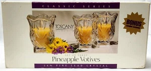 Toscany St George Fine Lead Crystal 24% Votive Candle Holders with Candles - NEW - Picture 1 of 10