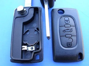 NEW 3 BUTTON REMOTE FLIP KEY FOB CASE for CITROEN C4 C6, PEUGEOT PARTNER 407 - Picture 1 of 1