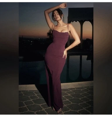 House of CB Women's Size XL Plum Lani Merlot Purple Maxi Dress Gown Prom Formal - Image 1 of 4