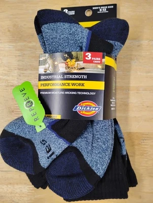 Calcetines Dickies Cojín Trabajo Crew, Calcetines Dickies Hombre 31025, 3 Pares Negros 6-12 Foto 1 de 2