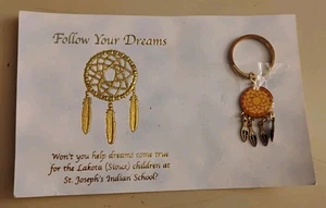 Vintage Lakota Dream Catcher Keychain St. Joseph's Indian School South Dakota - Picture 1 of 2