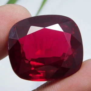 Natural 61.40 Ct Mozambique Red Ruby Cushion Cut Loose Gemstone Certified - Picture 1 of 9