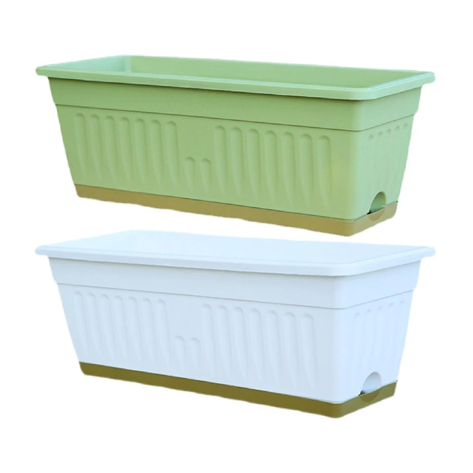Window Box Planter, Flower Pot Plant Pot Kitchen Rectangle Planter Box with - Image 1 of 1