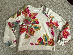 ANTHROPOLOGIE Saturday Sunday Edita Floral Sweatshirt Small - Picture 1 of 7