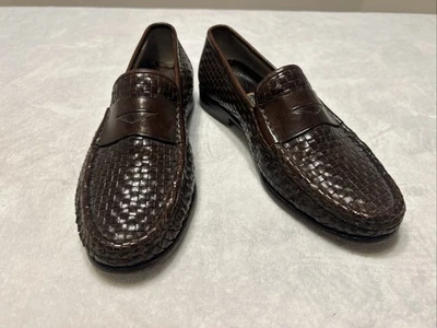 Zapatos de vestir Cole Haan para hombre talla 9 M de cuero marrón mocasines sin cordones Foto 1 de 4