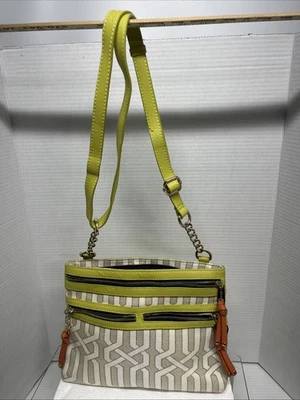 SPARTINA 449 Florida Crossbody Purse Natural Linen, Genuine Leather Strap - Image 1 of 4