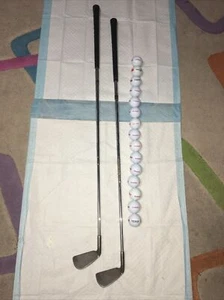 2 Golf Clubs & 15 Balls. Good Condition. Lucky.Comfortable Handle.Numbers 5 & 6. - Picture 1 of 12
