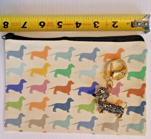 Bolsa de viaje Dachshund para cosméticos, joyas, bolígrafos y llavero negro Doxie - Imagen 1 de 5