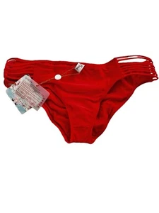 Luli Fama Women’s Luli Red Multi-strings Full Bikini Bottom Size Large - Picture 1 of 8