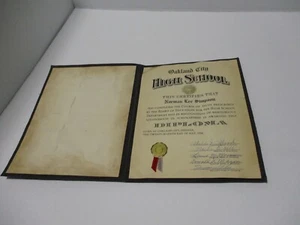 Vintage DIPLOMA Oakland City Indiana High School 1958 Simpson Black Cover - Picture 1 of 14