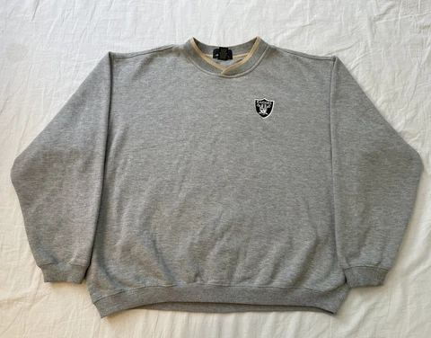 Vintage Oakland Raiders Sweatshirt Mens XL Gray Team Embroidered Pullover Cover