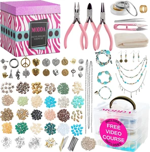 Kit Creazione Gioielli Deluxe con Video Corso, Include Istruzioni, Perline, Colla - Foto 1 di 7