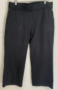 COLUMBIA sportwear co womens capri fleece black pants Pockets Large - Picture 1 of 3