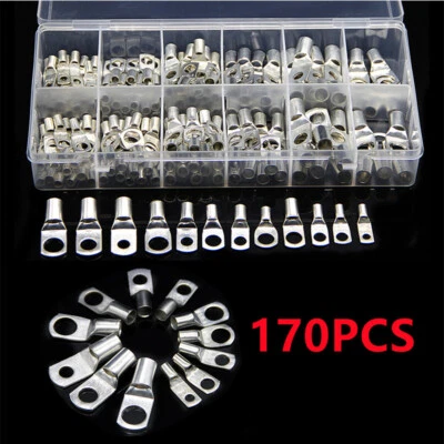 170pcs Marine Battery Wire Cable Crimp Connector Copper Ring Lug Terminal - Image 1 of 4