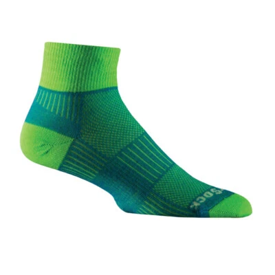 Wrightsock Coolmesh II Quarter Blue/GRN Unisex Activewear Socks - image 1 of 3