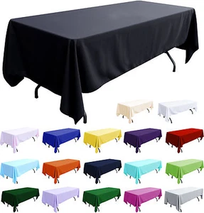 30 Tischdecken 60"×102" Rechteck 20 Farben 100% Nahtloses Polyester Hergestellt in den USA - Bild 1 von 21