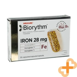 BIORYTHM IRON 30 Capsules Hemoglobin Level Supplement Vitamin C Fatigue - Picture 1 of 24