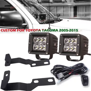 Fit 2005-2015 Toyota Tacoma Over Hood Ditch Side LED Light Pod Bracket Wire Kit - Picture 1 of 7