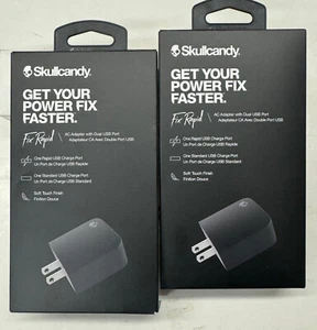 Adaptador de CA 2/$24,99 Skullcandy "Fix Rapid" con doble puerto USB (S7FRZ-M003) - Imagen 1 de 3