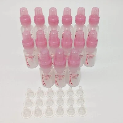 批量 15 件 Dr. Brown's 粉色 8 盎司和 4 盎司 婴儿奶瓶套装 + 额外乳头 抗代谢 — 第 1/4 张图片