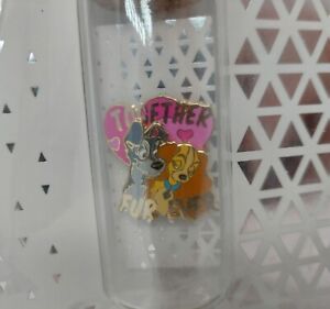 Disney Store Exclusive Pin: Lady and The Tramp Together Fur Ever Valentine's Day