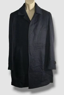 $1695 Neiman Marcus Men's Blue Wool Cashmere Coat Jacket Size 54R - Image 1 of 2